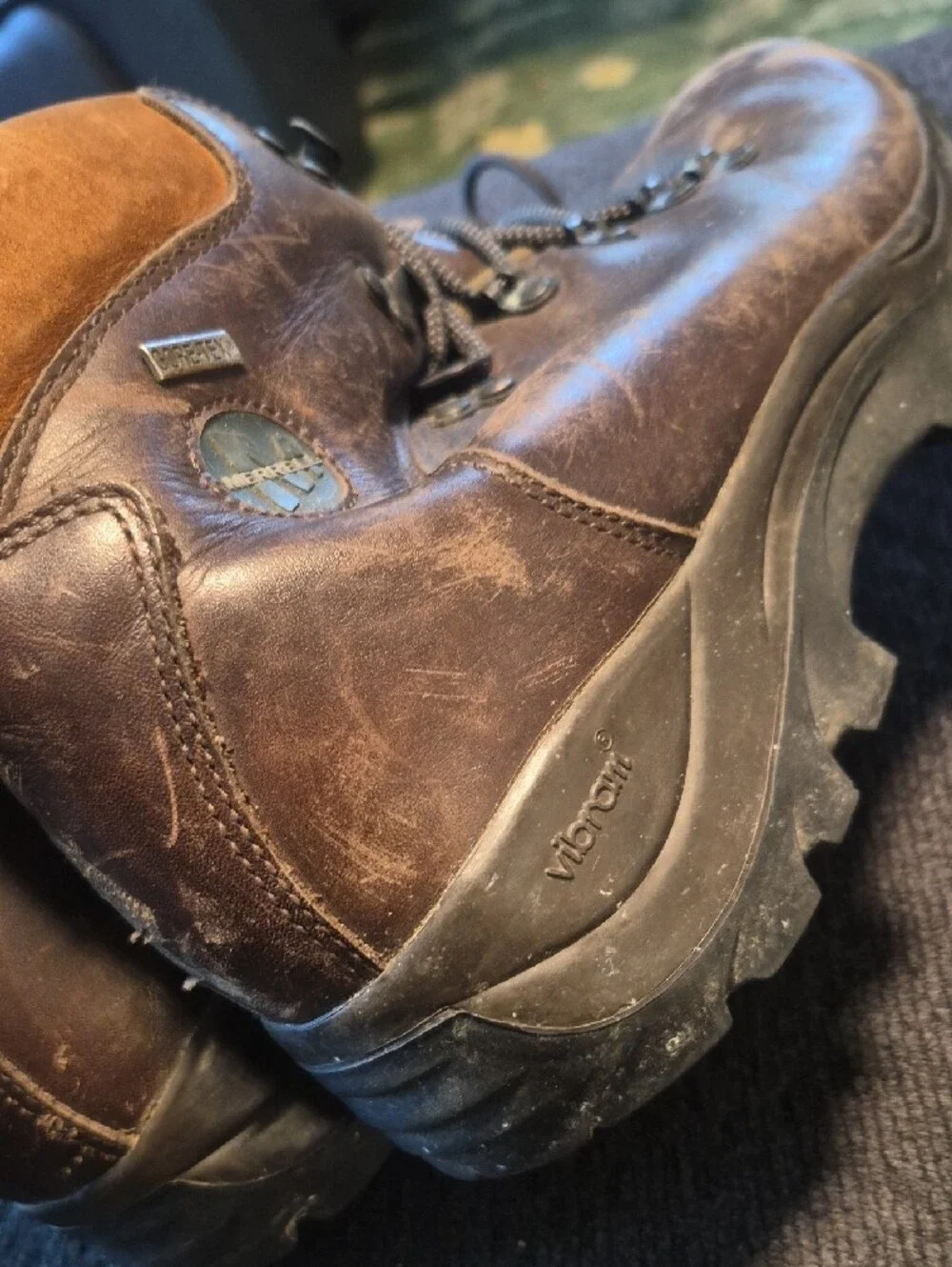 Merrell Brown Leather Ankle Hiking Boots with Tan Collar